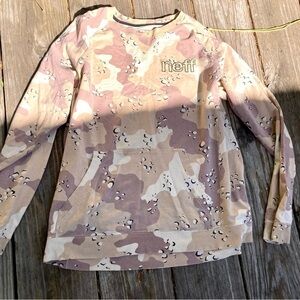 Neff Sharp Squad Razor Crew Fleece Sweatshirt. Neff logo Desert Camo Size XL